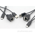 Cabo telefônico USB-C para USB-A RJ45